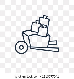 Delivery cart vector outline icon isolated on transparent background, high quality linear Delivery cart transparency concept can be used web and mobile