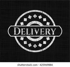 Emblema de tiza de entrega escrito en una pizarra