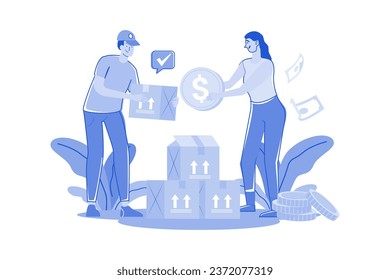 Delivery Charges Illustration concept. A flat illustration isolated on white background