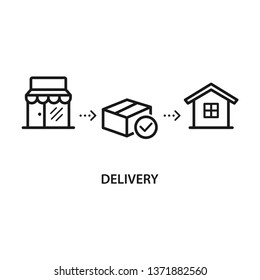 Delivery chart. Stroke outline style. Vector. Isolate on white background.