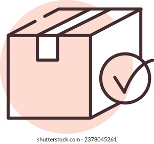 Lieferscheck, Illustration oder Symbol, Vektorgrafik auf weißem Hintergrund.