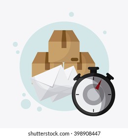 delivery and chronometer design , vector illustration