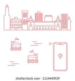Delivery in the city with a robots. Fast and convenient shipping. Free delivery.