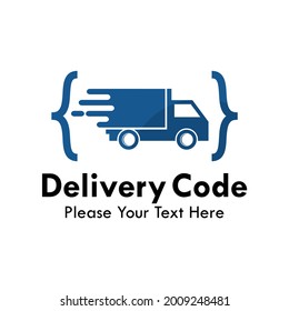 Delivery code logo template illustration