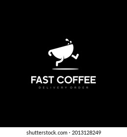 delivery coffee drink logo vector illustration