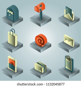 Delivery color gradient isometric set