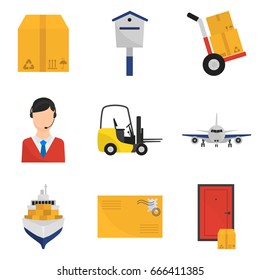 Delivery color icons set for web and mobile design