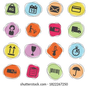 Delivery color vector icons for web and user interface