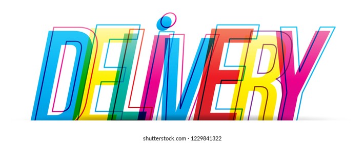 Delivery colorful vector word isolated on white background