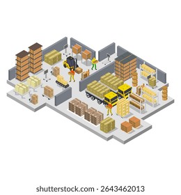 Delivery company isometric illustrated on white background