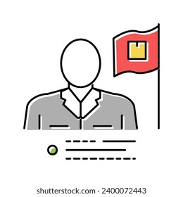 delivery company leadership color icon vector. delivery company leadership sign. isolated symbol illustration