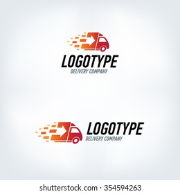 Delivery Company Logo. Fire Logotype. Fast Car.
