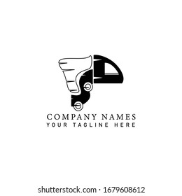 Delivery company logo icon illustration vector concept on isolated white background. A lorry with wing ready to deliver parcel.