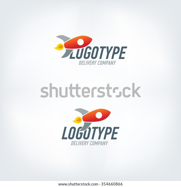 Delivery\
company logo. Rocket logotype. Fast\
car.\
