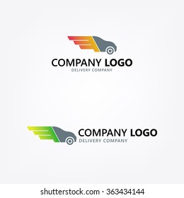 Delivery company logo. Wings logotype.
