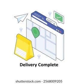 Delivery Complete isometric Colored illustration. EPS File stock illustration