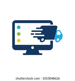Delivery Computer Logo Icon Design