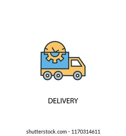 delivery concept 2 colored line icon. Simple yellow and blue element illustration. delivery concept outline symbol design from Delivery set