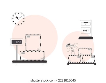 Delivery concept background. Linear trendy style.