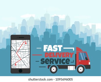 Delivery Concept Background. Vector illustration