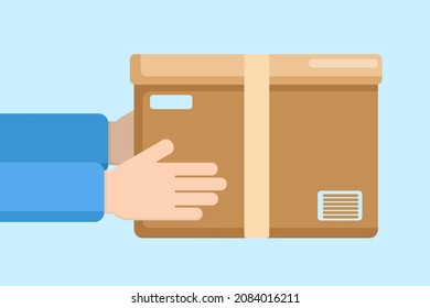 Delivery concept - box in the human hands