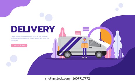 Delivery concept. Business People character vector design. For landing page, web, poster, banner, flyer and greeting card.