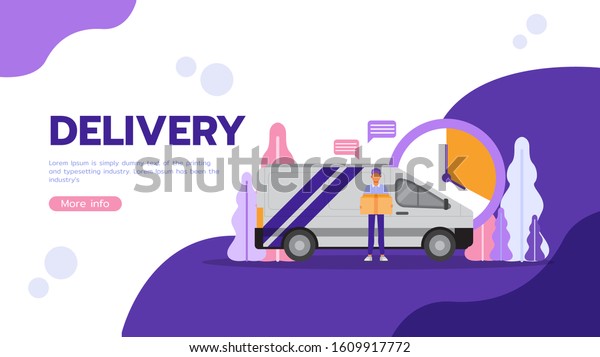 Delivery\
concept. Business People character vector design. For landing page,\
web, poster, banner, flyer and greeting\
card.