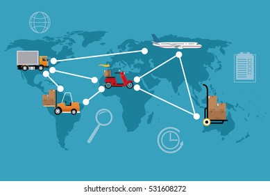 delivery concept different transport international
