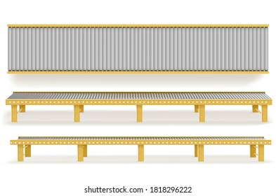 Delivery concept. Empty conveyor line isolated on a white.