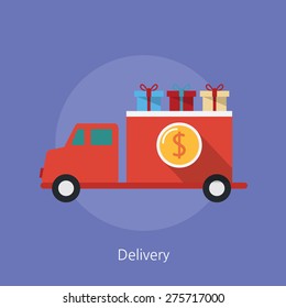 delivery concept flat icon 