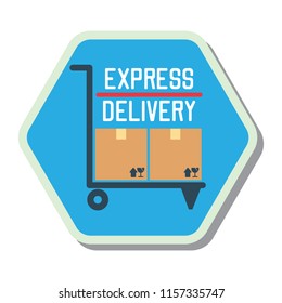 delivery concept (free, fast, food delivery) sticker. vector illustration