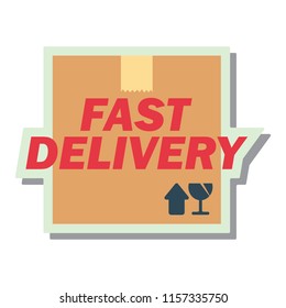 delivery concept (free, fast, food delivery) sticker. vector illustration