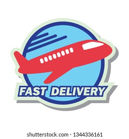 delivery concept (free, fast, food delivery) sticker. vector illustration