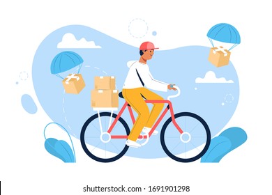 Delivery concept landing pageweb Vector illustration flat design style
