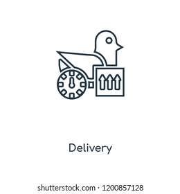 Delivery concept line icon. Linear Delivery concept outline symbol design. This simple element illustration can be used for web and mobile UI/UX.