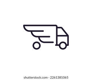 Delivery concept. Modern outline high quality illustration for banners, flyers and web sites. Editable stroke in trendy flat style. Line icon of delivery