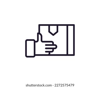 Delivery concept. Modern outline high quality illustration for banners, flyers and web sites. Editable stroke in trendy flat style. Line icon of delivery