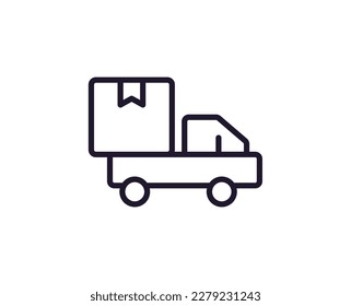 Delivery concept. Modern outline high quality illustration for banners, flyers and web sites. Editable stroke in trendy flat style. Line icon of delivery