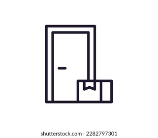 Delivery concept. Modern outline high quality illustration for banners, flyers and web sites. Editable stroke in trendy flat style. Line icon of delivery