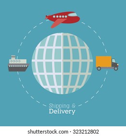 Delivery concept with shipping and logistics icons design, vector illustration eps 10