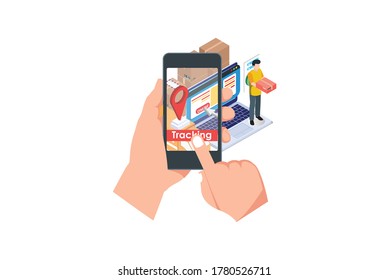 Delivery concept templates for mobile app page. Suitable for Diagrams, Infographics, Book Illustration, Game Asset, And Other Graphic Related Assets in isolated white background