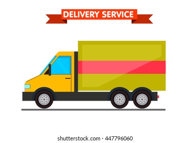 Delivery concept. Truck. Flat style vector illustration delivery service concept.