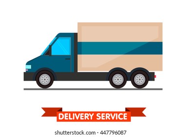 Delivery Concept Truck Flat Style Vector Stock Vector (royalty Free 