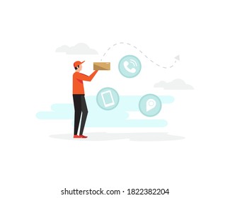 Delivery concept vector illustration design. someone delivers the ordered item.