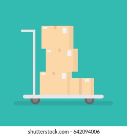 delivery concept.hand truck with boxes