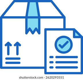 Delivery Confirmation Icon Blue Vector Illustration
