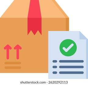 Delivery Confirmation Icon Flat Vector Illustration