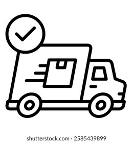 Delivery Confirmation icon line vector illustration