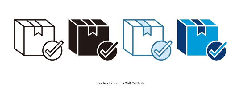 Ícone de Confirmação de Entrega Definir Coleção de Vários Estilos