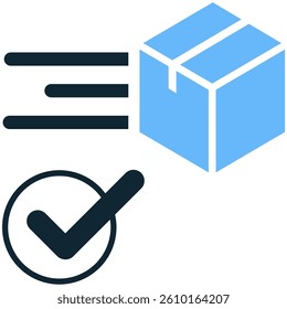 Delivery confirmation icon vector for shipment verification, package receipt, and courier approval. Great for ecommerce orders and logistics proof of delivery.